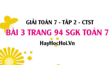 Giải bài 3 trang 94 Toán 7 tập 2 SGK Chân trời sáng tạo